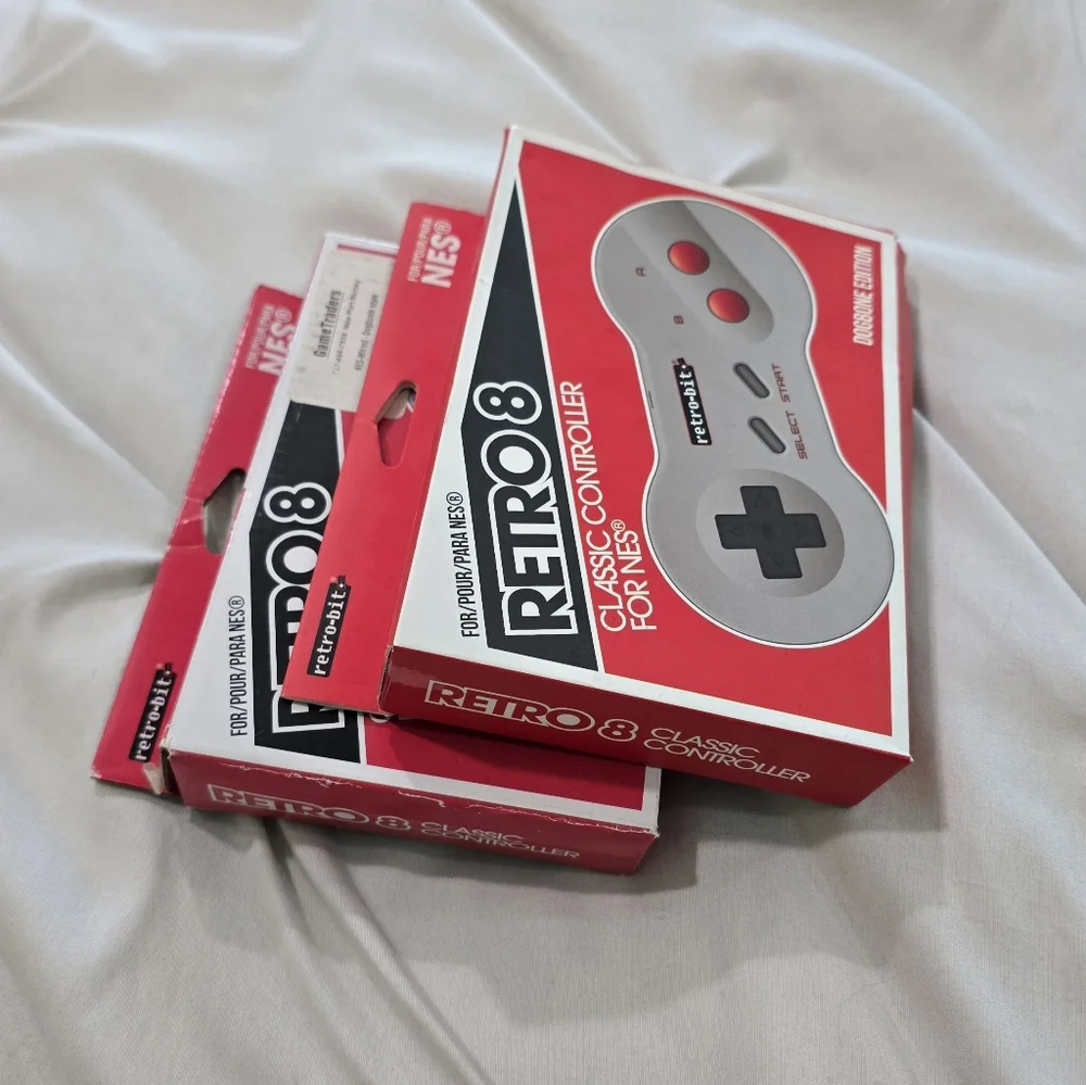 New In Box - Lot of 2 Retro Bit 8 Classic Controller For NES - DOGBONE EDITION